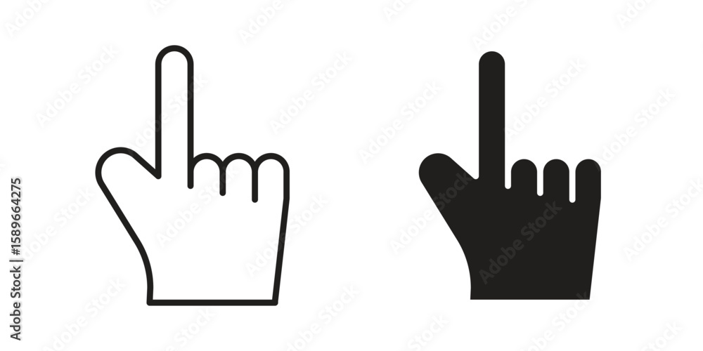 Fototapeta premium Pointing hand icon vector illustration logo template in filled, outline