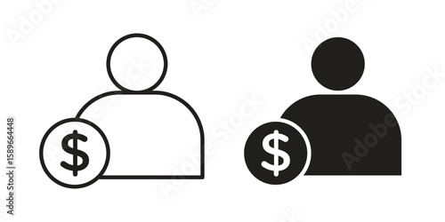 Personal loan icon vector illustration logo template in filled, outline
