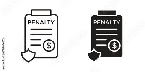 Penalty icon vector illustration logo template in filled, outline