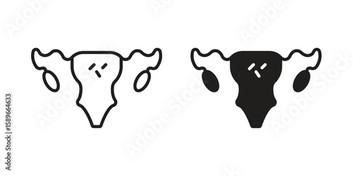Pelvic inflammatory disease icon vector illustration logo template in filled, outline