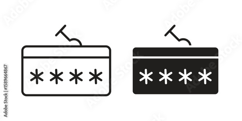 Password phishing icon vector illustration logo template in filled, outline