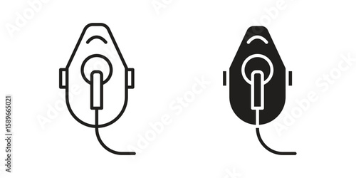 Oxygen mask icon vector illustration logo template in filled, outline