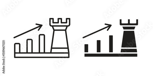 Marketing strategy icon vector illustration logo template in filled, outline