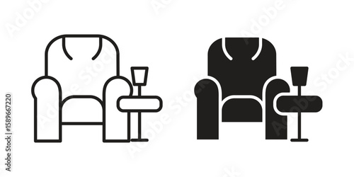 Lounge icon vector illustration logo template in filled, outline