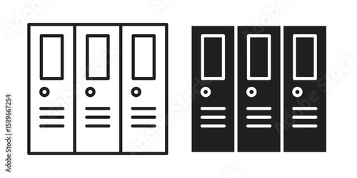 Lockers icon vector illustration logo template in filled, outline