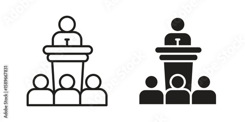 Lecture icon vector illustration logo template in filled, outline