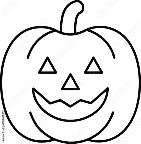 Spooky Halloween pumpkin face design with classic jack o lantern features isolated on white background