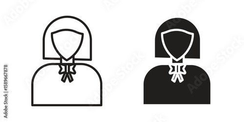 Lawyer icon vector illustration logo template in filled, outline