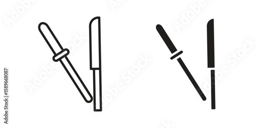 Knife sharpener icon vector illustration logo template in filled, outline