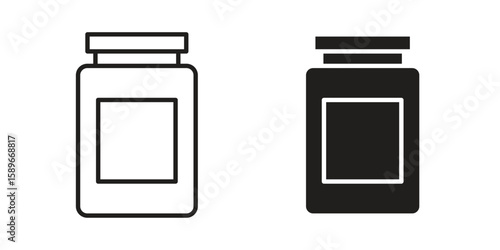 Jar icon vector illustration logo template in filled, outline
