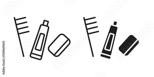 hygiene kit icon vector illustration logo template in filled, outline