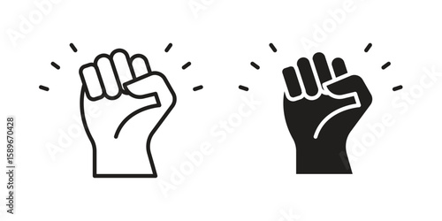 Hand with Power icon vector illustration logo template in filled, outline