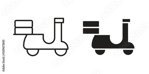 Food delivery icon vector illustration logo template in filled, outline