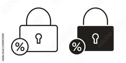 Fixed rate mortgage icon vector illustration logo template in filled, outline