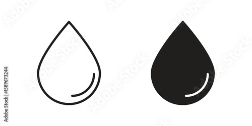 Drop icon vector illustration logo template in filled, outline