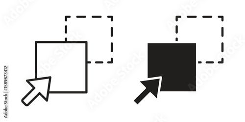 Drag and drop icon vector illustration logo template in filled, outline