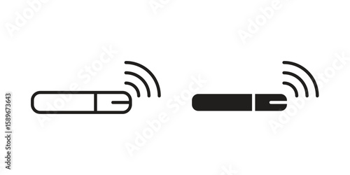 Dog microchip icon vector illustration logo template in filled, outline