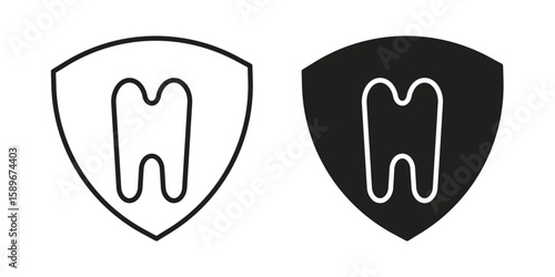 Dental insurance icon vector illustration logo template in filled, outline