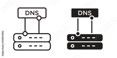 DNS icon vector illustration logo template in filled, outline