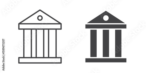 Courthouse icon vector illustration logo template in filled, outline