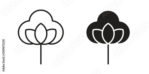 Cotton icon vector illustration logo template in filled, outline