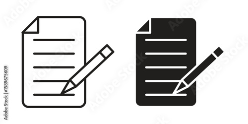 Contract icon vector illustration logo template in filled, outline