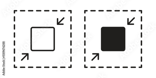 Compact size icon vector illustration logo template in filled, outline
