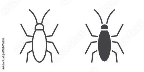 Cockroach icon vector illustration logo template in filled, outline