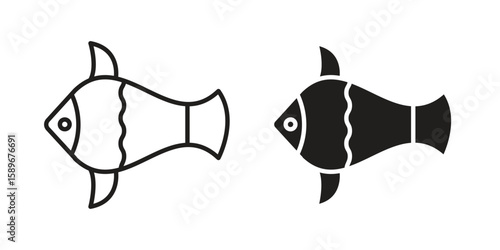 Clown fish icon vector illustration logo template in filled, outline
