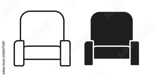 Cinema seat icon vector illustration logo template in filled, outline