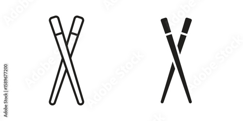 Chopsticks icon vector illustration logo template in filled, outline