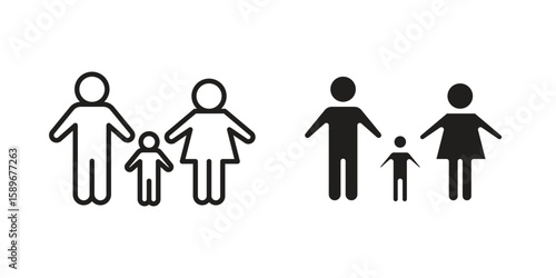 Child custody icon vector illustration logo template in filled, outline