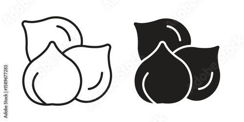 Chickpeas hummus icon vector illustration logo template in filled, outline