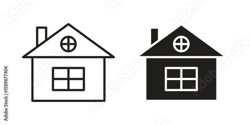 Chalet icon vector illustration logo template in filled, outline