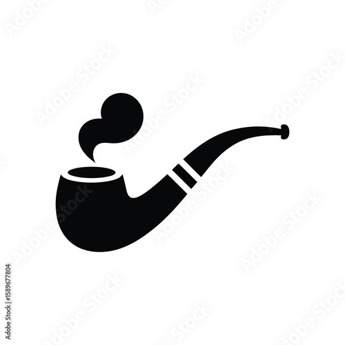 smoking pipe icon vector on white background.