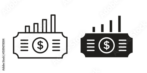 capital gain icon vector illustration logo template in filled, outline