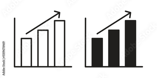 Business performance icon vector illustration logo template in filled, outline