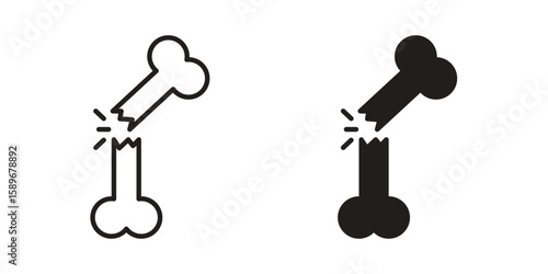 Broken bone icon vector illustration logo template in filled, outline