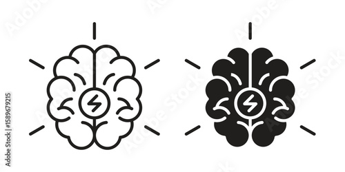 Brainstorm icon vector illustration logo template in filled, outline