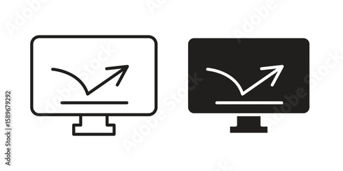 Bounce rate icon vector illustration logo template in filled, outline