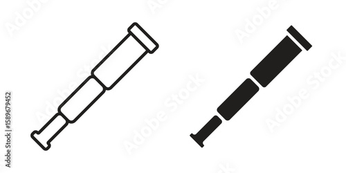 Boat Telescope icon vector illustration logo template in filled, outline