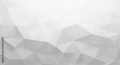 Abstract Geometric Polygonal Background with Smooth Gradients of White and Light Gray Tones