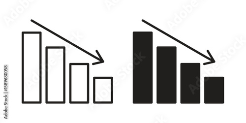 Attrition icon vector illustration logo template in filled, outline