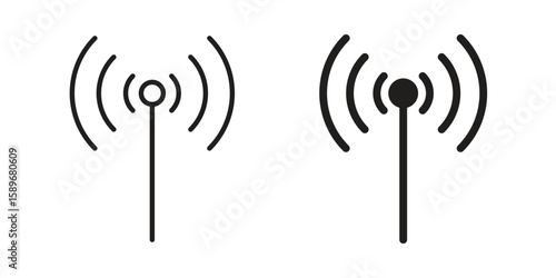 Antenna icon vector illustration logo template in filled, outline