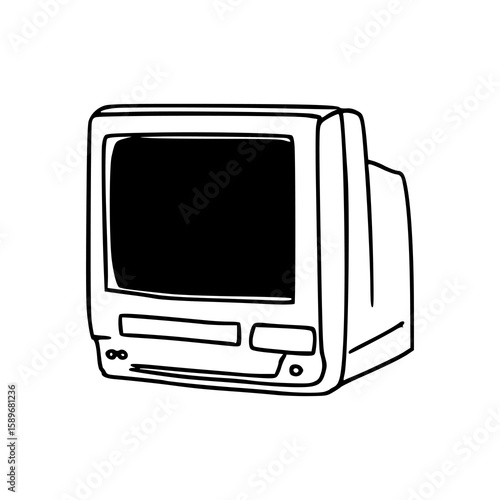 old technology device doodle vector
