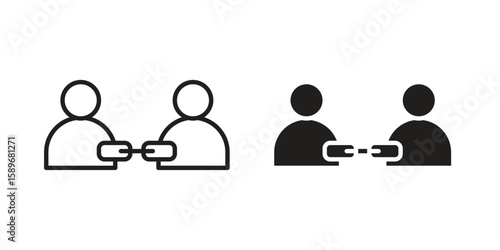 Affiliate link icon vector illustration logo template in filled, outline