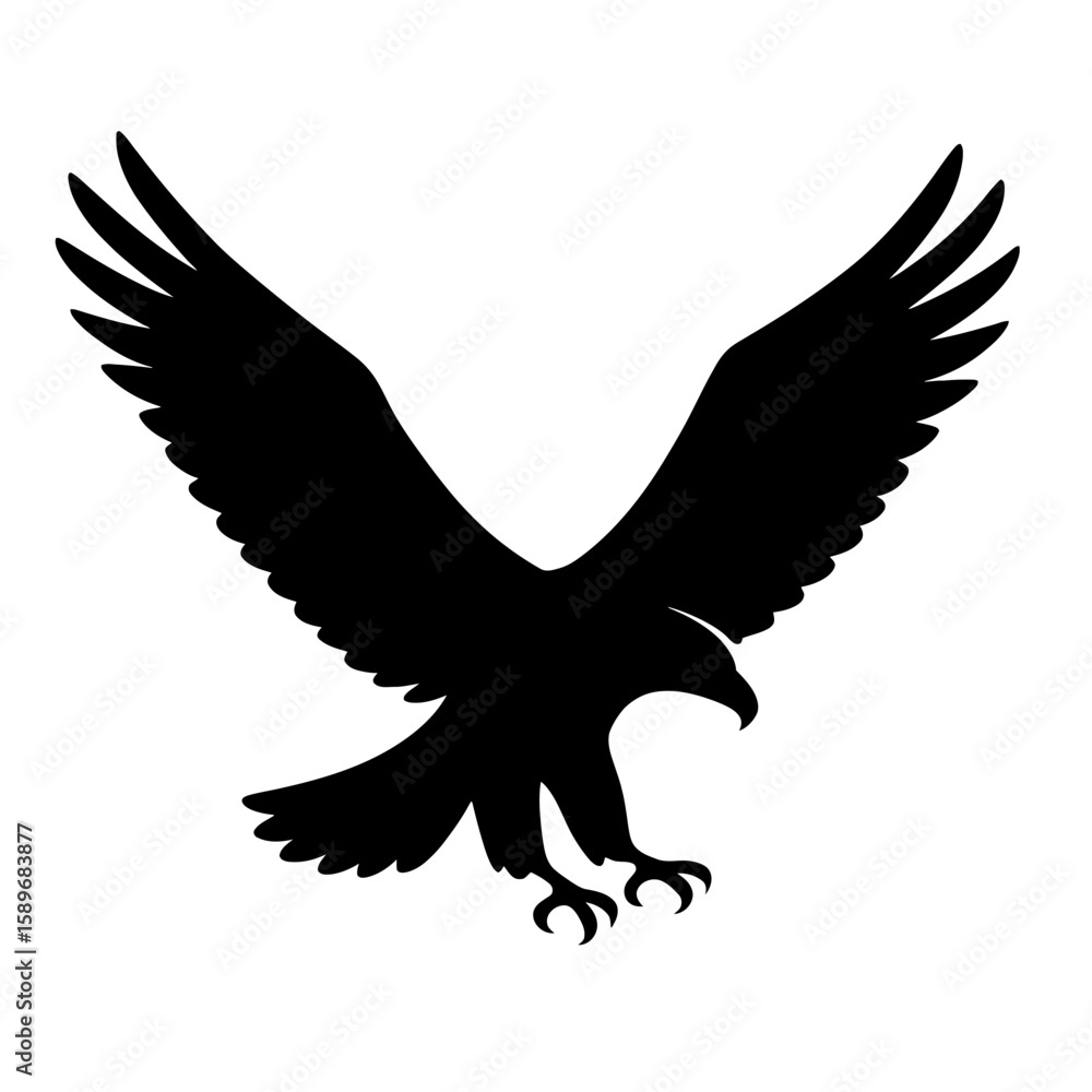 Obraz premium Design a black silhouette of a Eagle white background clean vector shape