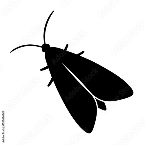 Design a black silhouette of a European Corn Borer white background clean vector shape