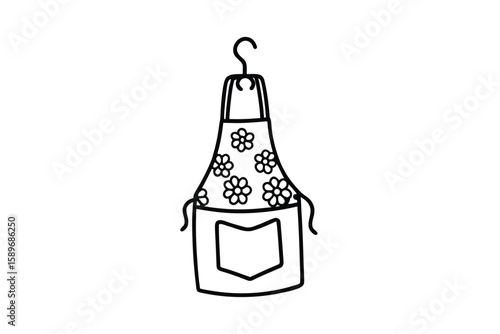 Cartoon Illustration Of An Apron Hanging On A Hook