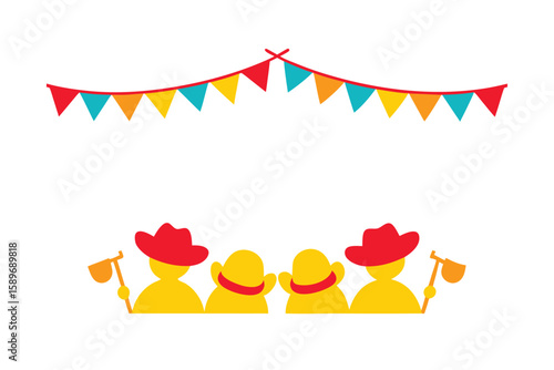 Bright Flat Vector Of Festa Junina Border With Decor